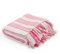 vidaXL Überwurf Baumwolle Streifen 220x250cm Rosa Weiß Tagesdecke Bettüberwurf