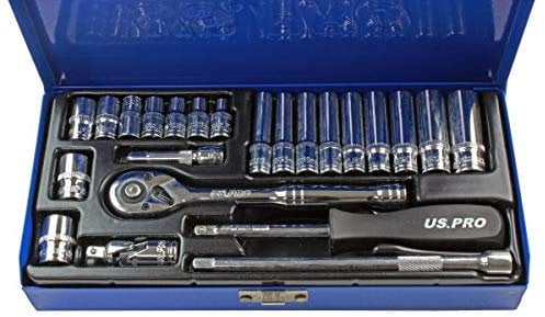US Pro 24Pc 1/4 Dr. Metric Socket Set 4-13mm B3253