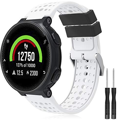 TOPsic Armband für Garmin Forerunner 235/220 / 230/620 / 630/735 - Silikon Ersatz-Uhrenarmband Einstellbar Armband Wechselarmband für Forerunner 235 WHR Laufuhr (b)