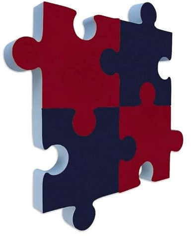 platino24 Schallabsorber-Set Puzzle aus Basotect G+ mit Akustikfilz, Akustikbild aus 2X Nachtblau, 2X Bordeaux Diagonale 360 x 50 mm
