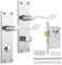 Probrico Victorian Scroll Chrome Door Handle Latch Internal Privacy Door Lever on Backplate 154mm X 40mm for Bedroom and Bathroom 65mm Latch