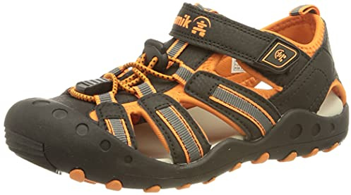 Kamik Unisex Jungen Crab Geschlossene Sandalen, Schwarz (Blk Orange Charcoal BOC), 29 EU
