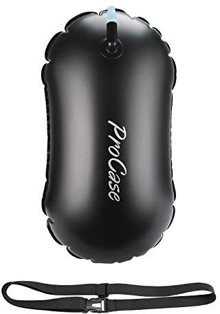 ProCase Schwimmboje, Gute Sicherheit beim Schwimmen, Ultraleichte Swim Bubble Schwimmsack Sicherheitsboje Abschleppwagen mit Hüftgurt für Open Water und Triathlon, Wertgegenstände am See Pool
