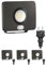 ledscom.de 4 Stück LED Gartenstrahler WEGA für außen, IP44, Bewegungsmelder, Stecker, schwarz, 11,4 W, 944lm, warmweiß