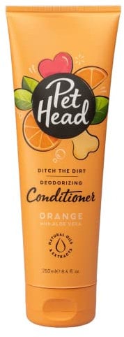 Pet Head Ditch the Dirt Conditioner für Hunde | Orangenduft | Reinigt das Fell Ihres Hundes Gründlich und Macht es Weich | Desodoriert und Beseitigt Gerüche | Sanfte Formel für Welpen | 250ml