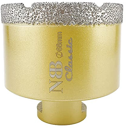 NBB forets diamant brasé avec M14, type d'or classique, pour le forage à sec ou humide de manière professionnelle sur porcelaine, céramique, carrelage, granit, marbre,pour meuleuse d'angle (1, 68mm)
