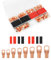 SAVITA 120pcs Copper Wire Terminal Connectors Kit, 4/6/8/10/12AWG Including 60pcs Heavy Duty Wire Lugs and 60pcs Heat Shrink Tubing Battery Cable Ends for Electrical Wire Crimping