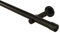 Gardinenstange schwarz aus Metall, 20 mm Durchmesser, Vorhangstange für Wand- und Deckenmontage geeignet, Komplettset mit Halterungen und Endstück Kappe, 100 cm
