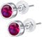 Arrebol Ohrringe silber 925 Stecker Damen Premium Ohrstecker Basic mit Rotem 5mm 3A Zirkonia Ohrschmuck Für Frauen Mädchen Geschenk