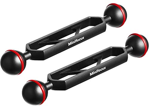 2 Packungen 6 Doppelkugel-Verlängerungsarm aus Aluminiumlegierung, 1 Kugelkopfanschluss Unterwasser-CNC-Arm-System Kugelkopfverlängerung für Stroboskop/Videoleuchte/Tauchkameraträger