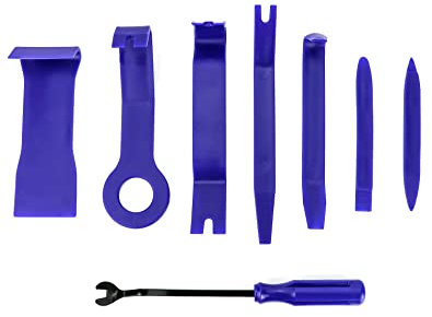 QWORK® 8 EN 1 Kit de Herramientas Desmontaje Coche, Herramientas Extraccion Radio Coche Quita Grapas Coche