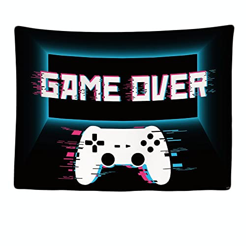Ulticool - Wandteppich Dekoration Wohnung - Game Over Controller Monitor - 200 x 150 cm groß - Wandtuch Wandbehänge - Accessoires für Schlafzimmer Wohnzimmer Kinderzimmer