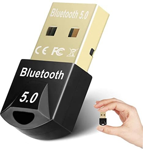 LONUO Bluetooth Adapter USB 5.0, Dongle Stick for PC, Laptop, Desktop, Wireless Transmission Headphones, Speaker, Keyboard, Mouse Printer, Windows 11/10/8/8.1/7, Black-GLQ, WONSUN01