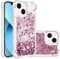 IMEIKONST Compatible with iPhone 13 Glitter Case, Liquid Sparkle Quicksand Clear Transparent Sequin Slim Girls Soft TPU Bumper Silicone Shockproof Cover for iPhone 13. Love Rose YBW