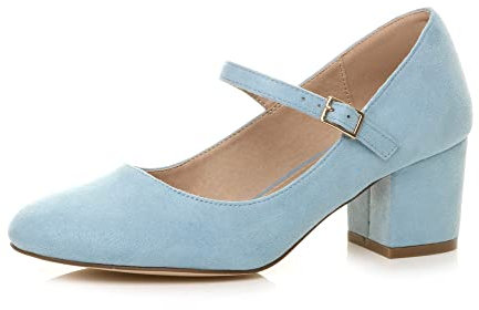 AJVANI Womens Ladies mid Block Heel Strap Work Evening Party Mary Jane Court Shoes Size 8 41