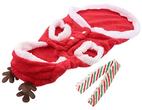 Weihnachten Party Haustierkleidung Hund Flanell Warm Kapuze Elch
