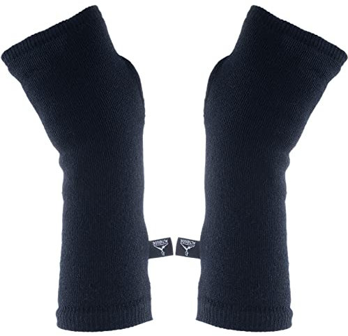 ALTIDUDE Wristwarmer Terry Arm Stulpen Pulswärmer Fingerlos 100% Merino Wolle black