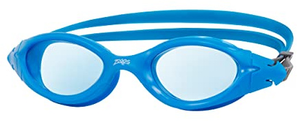 Zoggs Panorama Junior Gafas de Natación para Niños – Gafas de Piscina para Niños Antivaho con Protección UV Tintada, Sello Antifugas y Visión Amplia – Lentes Azules, Azul y Gris, 6-14 Años