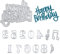 12 Stück Metall-Stanzformen, Happy Birthday-Stanzformen, Brief-Metall-Stanzformen, Hinweis-Stanzformen, DIY-Stanzformen für Papierkarten, Scrapbook-Dekoration