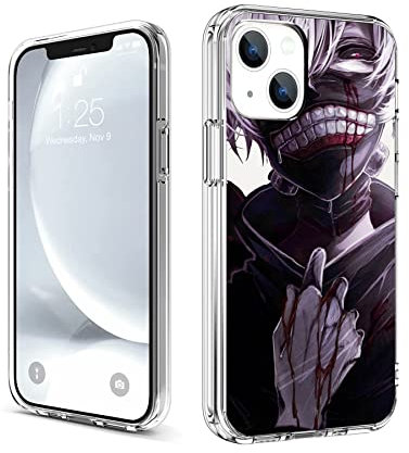 CHENQIAOHU Kompatibel mit iPhone 15 Hülle, Ganzkörperschutz Stoßfest Schutzhülle Clear Case Slim Thin Cover (Anime-Tokyo-Ghoul-Comic-2), (ASONRPEA-138)