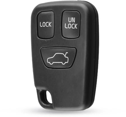 AUTOZOCO Carcasa Mando Llave De Coche 3 Botones, Mando Coche, Compatible con Volvo S40, V40, S70, V70, C70, Botones de Abrir, Cerrar y Apertura de Maletero, Sin Zócalo de Pila, PVC