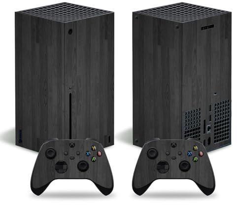 Roipin Schutzhülle für X-Box Serie X – einschließlich Controller-Skin und Konsolenhaut, Shell Skin Protector Wrap Cover Schutzhülle Frontplatte Komplettes Set für X-Box Serie X (Graue Maserung)