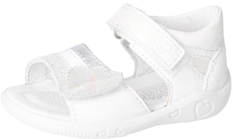RICOSTA Mädchen Sandalen TIA, Baby und Kleinkinder Lauflernschuhe, Weite: Mittel, offene Schuhe, Strandschuhe, Outdoorsandalen, Bianco (810), 19 EU