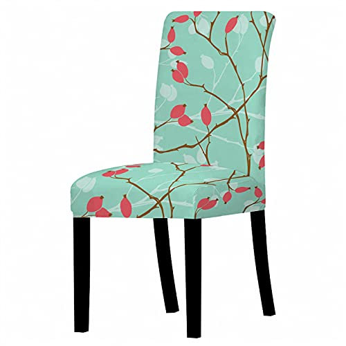 Stuhlhussen Red Mint Green Stuhlüberzug Weich Spandex Stuhlhussen Schwingstühle Stuhlbezug Waschbar Stuhl überzug Abnehmbare Stuhlbezüge mit Gummiband Hussen für Stühle Stuhlhussen 6er Set