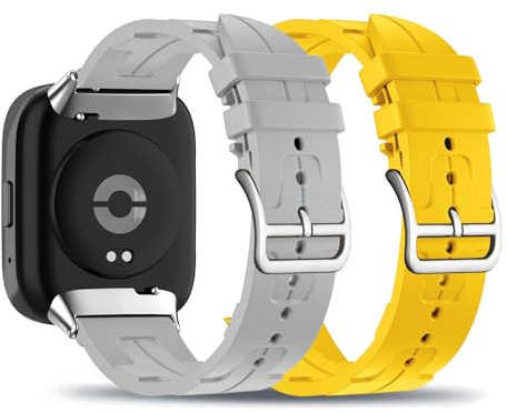 2 Stück Silikon Armbänder für Xiaomi Redmi Watch 3 Lite/Watch 3 Active Armband, Weiches mit Verstellbare Metallschnalle aus Edelstahl Sport Ersatzarmband mit Xiaomi Redmi Watch 3 Lite/3 Active (7)