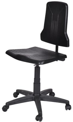 Topsit IND000109 Arbeitsstuhl aus Polyurethan, ergonomischer Arbeitsstuhl für Labor, Synchronmechanik, höhenverstellbar und leicht zu reinigen, stabile Basis mit Kunststoffrollen