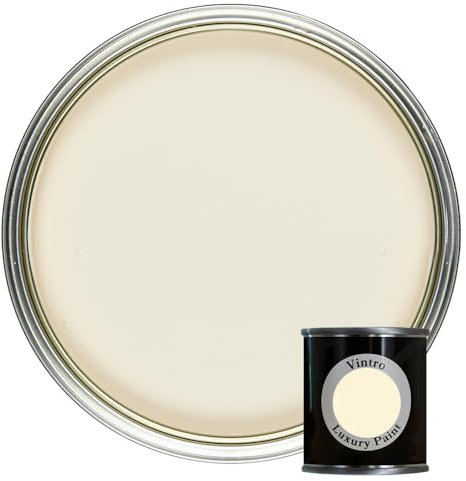 Vintro Paint | Luxury Matt Emulsion | Smooth Chalky Finish | Multi Surface Paint | for Walls, Ceilings, Wood and Metal | 125ml (Cream - Ermine)