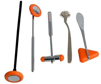 5Pcs Neurologischer Reflexhammer Set, Muskel Reflex Diagnose Hammer, Bein Rücken Entspannung Massage-Werkzeug, Edelstahl