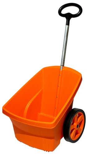 ScarMaxx - Schubkarre 2 Räder - Gartentrolley Kunststoff - Gartenwagen Transportwagen - Gartenkarre für Laub, Abfall - Belastbarkeit bis 50 kg, Fassungsvermögen 67 L - Orange