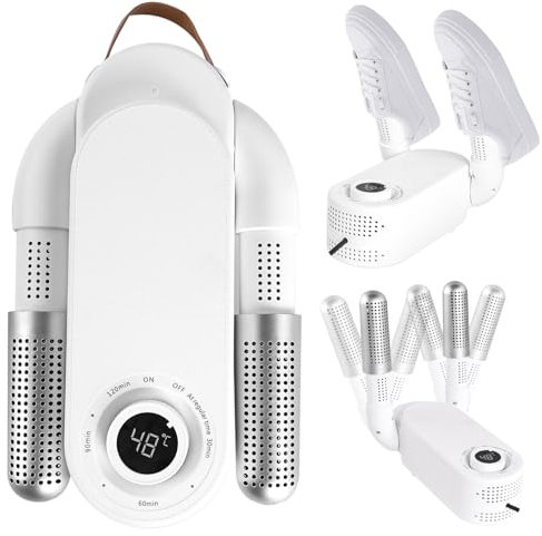 Schuhtrockner Elektrisch mit Intelligentem Timer, Faltbarer Design Stiefeltrockner, Schnell Trocknendem Elektrischem Handschuhtrockner für Schuhe, Handschuhe, Hüte, Socken, Skistiefel