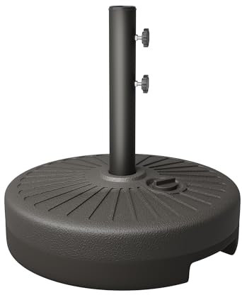 AreShark Patio Umbrella Stand, Outdoor Umbrella Base 22L Water Filled Stand, Market Patio Outdoor Heavy Duty Umbrella Holder (Black)