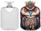 Owl Native Wear - Botella de agua caliente con funda de terciopelo, bolsa de agua caliente transparente de 2 L para alivio de calambres menstruales, botellas de agua caliente con fundas