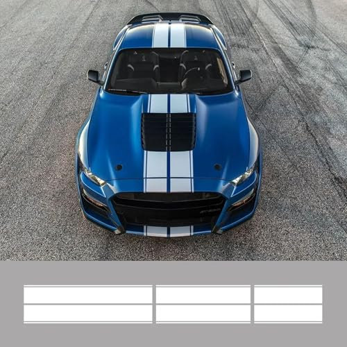 NonWoohdf Vinyl-Aufkleber für Motorhaube, Dach und Heck, für das ganze Auto, Racing Sport Styling Streifen Linie, passend für Ford Mustang Ecobosst Shelby GT Zubehör