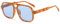 JCTAIFOO Retro Sonnenbrille für Herren Damen Klassische 70er Vintage Rechteckige Oversized Quadratisch Sonnenbrille (Gelb Leopard/Blau)