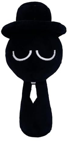 QIGHLIS Sprunki Plush, 25 cm Sprunki Plushies Kuscheltier, Sprunki Plush für Jungen Mädchen Kinder Fans Geburtstag Geschenk (Schwarz)