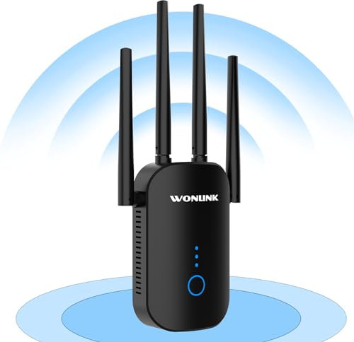 WONLINK 2025 Newest WiFi Extender Booster 1200Mbps WiFi Booster Range Extender 5GHz & 2.4GHz Dual Band WiFi Repeater for Home, Wireless Internet Booster, Repeater/Router/AP Mode, WPS Function, UK Plug