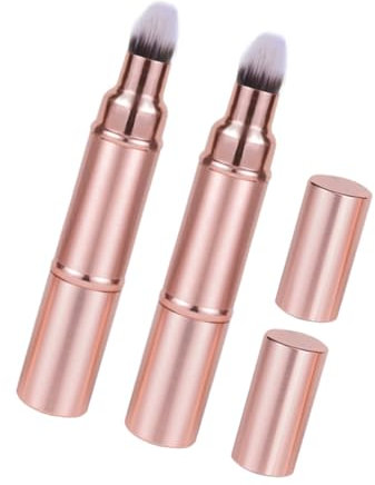 Healeved 2pièces Pinceaux De Maquillage Rétractables Portables Avec Couvercle Brosse à Fond De Teint Pour Blush Et Cosmétiques