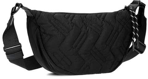 Zwei Damen Puffer Tasche Cleo CL50 gesteppte moonbag 2 Liter wasserabweisende quilted Puffy Bag Halbmond-Form, recyceltes Nylon, Stepptasche tragbar als Umhängetasche oder crossbody