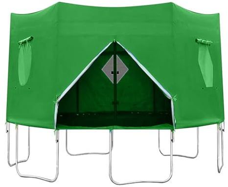 Trampolin Abdeckung – 183/244/306/366/427 cm Grüne Trampolin Zeltabdeckung mit Anti-UV-Beschichtung, Wetterfest und Insektenschutz, Sonnenschutz Dach für 6-Pfosten Rundtrampolin