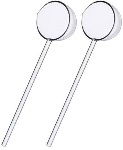 2pcs 10 Zoll Glaslöffel, hitzebeständige klare lange Griffsuppe für Getränke Desserts Suppen