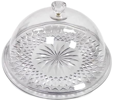 KESOTO Kuchenplatte mit Deckel Dessertplatte Obstteller Servierteller Transparenter mit Frischhaltedeckel für Lebensmittelverkostung Café Catering, Ohne Ständer