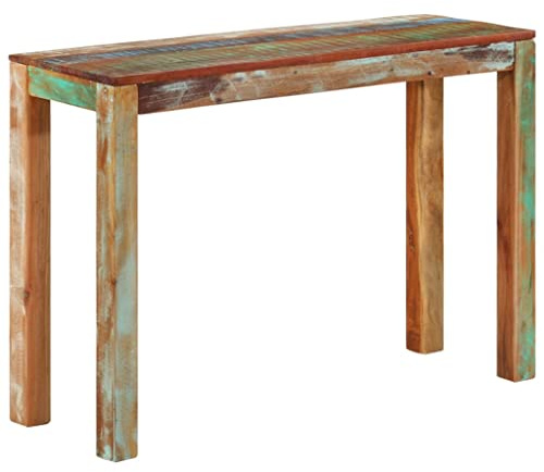 Konsolentisch 110x35x76 cm Altholz Massivholz, Handgefertigt, Rustikaler Beistelltisch für Esszimmer, Küche, Einzigartiger Charme, Recyceltes Holz