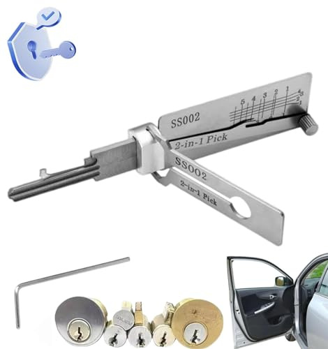 SS002 Edelstahl-Schlüssel-Decoder, Schlüssel-Decoder, Dietrich-Decoder, Dietrich-Set für Türschlösser mit verschiedenen Formen