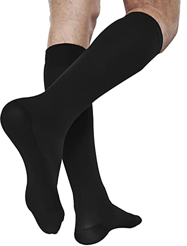 SOLIDEA Unisex Relax Kniehoch Kniestrumpf 70 Abgestufte Kompression 12/15 mmHg (Schwarz, L)