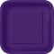 Unique Party- Paquete de 16 platos cuadrados de papel, Color morado oscuro, 18 cm (33040)