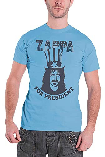 Frank Zappa - Zappa For President - Maglietta, uomo, Blu (Blue), M